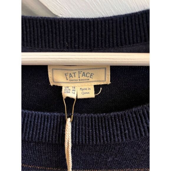 Fat Face Fiona Navy Striped Knit Sweater Dress sz 14 NWT - Picture 7 of 10